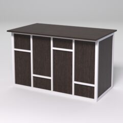 Стол рабочий офисный С-02А СТРОНГ в стиле ЛОФТ декор №3, Дуб Венге + металлический каркас Белый