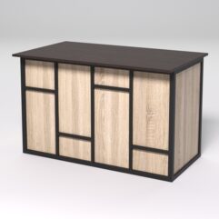 Стол рабочий офисный С-02А СТРОНГ в стиле ЛОФТ декор №3, Дуб Венге и Дуб Сонома