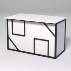 Стол рабочий офисный С-02А СТРОНГ в стиле ЛОФТ декор №4, Белый