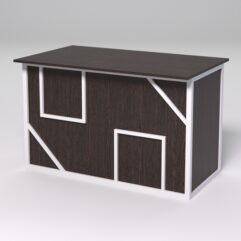 Стол рабочий офисный С-02А СТРОНГ в стиле ЛОФТ декор №4, Дуб Венге + металлический каркас Белый