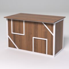 Стол рабочий офисный С-02А СТРОНГ в стиле ЛОФТ декор №4, Орех + металлический каркас Белый