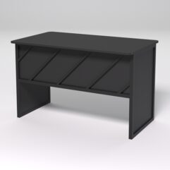 Стол рабочий офисный С-02 (закругленные торцы) СТРОНГ в стиле ЛОФТ декор №2, Черный