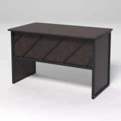 Стол рабочий офисный С-02 (закругленные торцы) СТРОНГ в стиле ЛОФТ декор №2, Дуб Венге