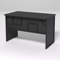 Стол рабочий офисный С-02 (закругленные торцы) СТРОНГ в стиле ЛОФТ декор №4, Черный