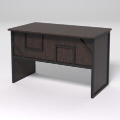 Стол рабочий офисный С-02 (закругленные торцы) СТРОНГ в стиле ЛОФТ декор №4, Дуб Венге