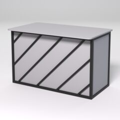 Стол рабочий офисный С-02А (закругленные торцы) СТРОНГ в стиле ЛОФТ декор №2, Серый