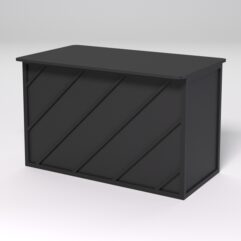 Стол рабочий офисный С-02А (закругленные торцы) СТРОНГ в стиле ЛОФТ декор №2, Черный