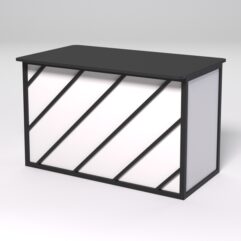 Стол рабочий офисный С-02А (закругленные торцы) СТРОНГ в стиле ЛОФТ декор №2, Черный и Белый