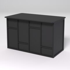 Стол рабочий офисный С-02А (закругленные торцы) СТРОНГ в стиле ЛОФТ декор №3, Черный