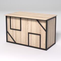 Стол рабочий офисный С-02А (закругленные торцы) СТРОНГ в стиле ЛОФТ декор №4, Дуб Сонома