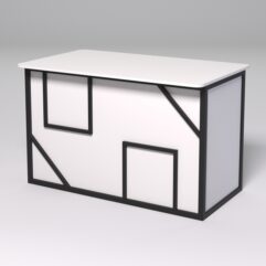 Стол рабочий офисный С-02А (закругленные торцы) СТРОНГ в стиле ЛОФТ декор №4, Белый