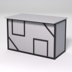 Стол рабочий офисный С-02А (закругленные торцы) СТРОНГ в стиле ЛОФТ декор №4, Серый