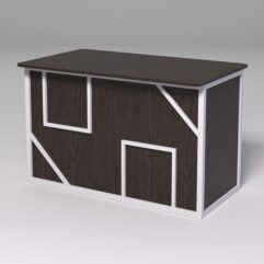 Стол рабочий офисный С-02А (закругленные торцы) СТРОНГ в стиле ЛОФТ декор №4, Дуб Венге + металлический каркас Белый