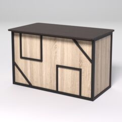 Стол рабочий офисный С-02А (закругленные торцы) СТРОНГ в стиле ЛОФТ декор №4, Дуб Венге и Дуб Сонома