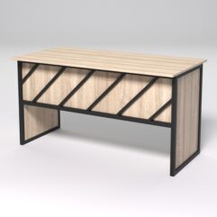 Стол рабочий офисный С-03 СТРОНГ в стиле ЛОФТ декор №2, Дуб Сонома