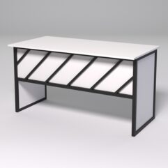 Стол рабочий офисный С-03 СТРОНГ в стиле ЛОФТ декор №2, Белый