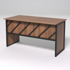 Стол рабочий офисный С-03 СТРОНГ в стиле ЛОФТ декор №2, Орех