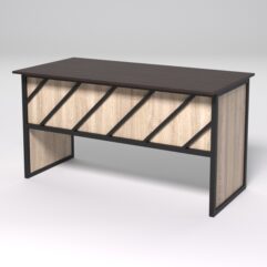 Стол рабочий офисный С-03 СТРОНГ в стиле ЛОФТ декор №2, Дуб Венге и Дуб Сонома