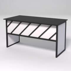 Стол рабочий офисный С-03 СТРОНГ в стиле ЛОФТ декор №2, Черный и Белый