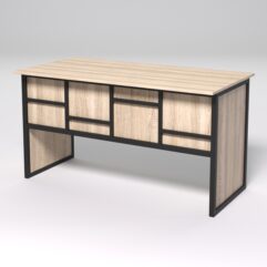 Стол рабочий офисный С-03 СТРОНГ в стиле ЛОФТ декор №3, Дуб Сонома