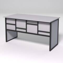 Стол рабочий офисный С-03 СТРОНГ в стиле ЛОФТ декор №3, Серый