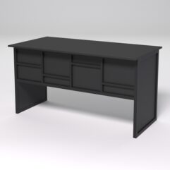 Стол рабочий офисный С-03 СТРОНГ в стиле ЛОФТ декор №3, Черный