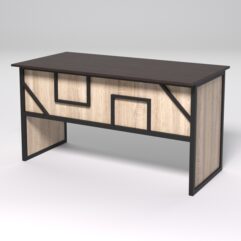 Стол рабочий офисный С-03 СТРОНГ в стиле ЛОФТ декор №4, Дуб Венге и Дуб Сонома