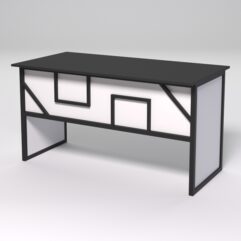 Стол рабочий офисный С-03 СТРОНГ в стиле ЛОФТ декор №4, Черный и Белый