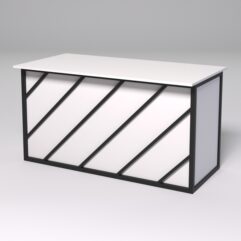 Стол рабочий офисный С-03А СТРОНГ в стиле ЛОФТ декор №2, Белый