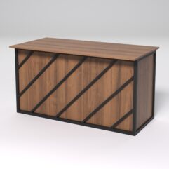 Стол рабочий офисный С-03А СТРОНГ в стиле ЛОФТ декор №2, Орех