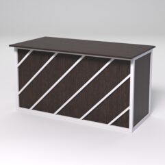 Стол рабочий офисный С-03А СТРОНГ в стиле ЛОФТ декор №2, Дуб Венге + металлический каркас Белый