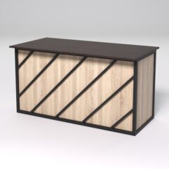 Стол рабочий офисный С-03А СТРОНГ в стиле ЛОФТ декор №2, Дуб Венге и Дуб Сонома