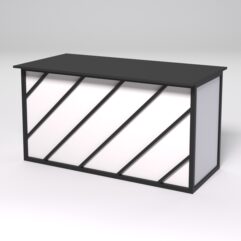 Стол рабочий офисный С-03А СТРОНГ в стиле ЛОФТ декор №2, Черный и Белый