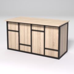 Стол рабочий офисный С-03А СТРОНГ в стиле ЛОФТ декор №3, Дуб Сонома