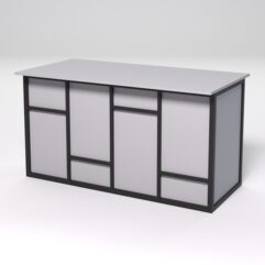 Стол рабочий офисный С-03А СТРОНГ в стиле ЛОФТ декор №3, Серый