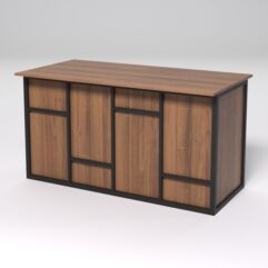 Стол рабочий офисный С-03А СТРОНГ в стиле ЛОФТ декор №3, Орех