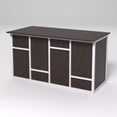 Стол рабочий офисный С-03А СТРОНГ в стиле ЛОФТ декор №3, Дуб Венге + металлический каркас Белый