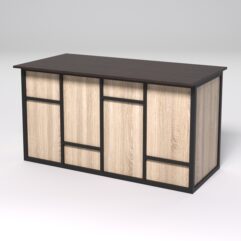 Стол рабочий офисный С-03А СТРОНГ в стиле ЛОФТ декор №3, Дуб Венге и Дуб Сонома