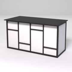 Стол рабочий офисный С-03А СТРОНГ в стиле ЛОФТ декор №3, Черный и Белый