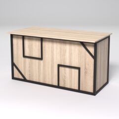 Стол рабочий офисный С-03А СТРОНГ в стиле ЛОФТ декор №4, Дуб Сонома