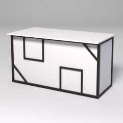 Стол рабочий офисный С-03А СТРОНГ в стиле ЛОФТ декор №4, Белый