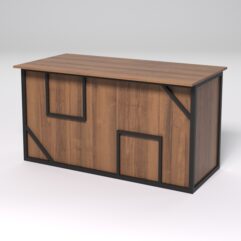 Стол рабочий офисный С-03А СТРОНГ в стиле ЛОФТ декор №4, Орех