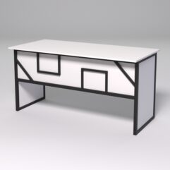 Стол рабочий офисный С-04 СТРОНГ в стиле ЛОФТ декор №4, Белый