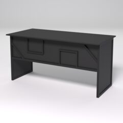 Стол рабочий офисный С-04 СТРОНГ в стиле ЛОФТ декор №4, Черный