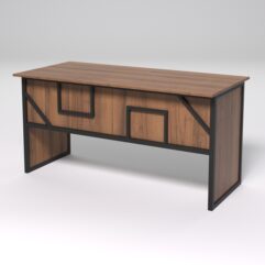 Стол рабочий офисный С-04 СТРОНГ в стиле ЛОФТ декор №4, Орех