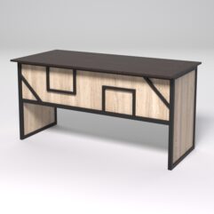Стол рабочий офисный С-04 СТРОНГ в стиле ЛОФТ декор №4, Дуб Венге и Дуб Сонома