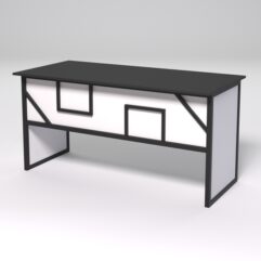 Стол рабочий офисный С-04 СТРОНГ в стиле ЛОФТ декор №4, Черный и Белый