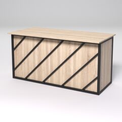 Стол рабочий офисный С-04А СТРОНГ в стиле ЛОФТ декор №2, Дуб Сонома