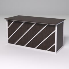 Стол рабочий офисный С-04А СТРОНГ в стиле ЛОФТ декор №2, Дуб Венге + металлический каркас Белый