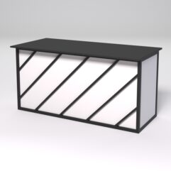 Стол рабочий офисный С-04А СТРОНГ в стиле ЛОФТ декор №2, Черный и Белый